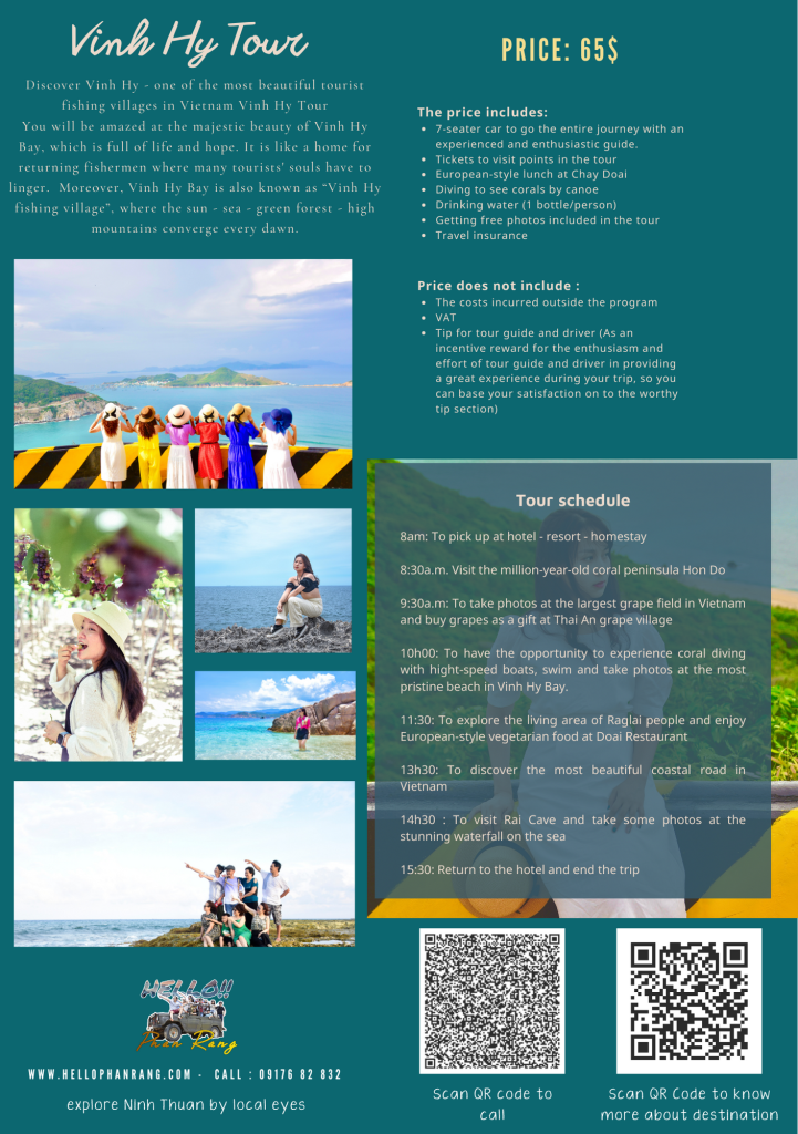 Itinerary of Vinh Hy Tour